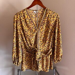 Max Studio Yellow Floral Blouse
